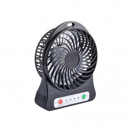 44-501# kaasaskantav/lauaventilaator 10 cm usb+akuga must