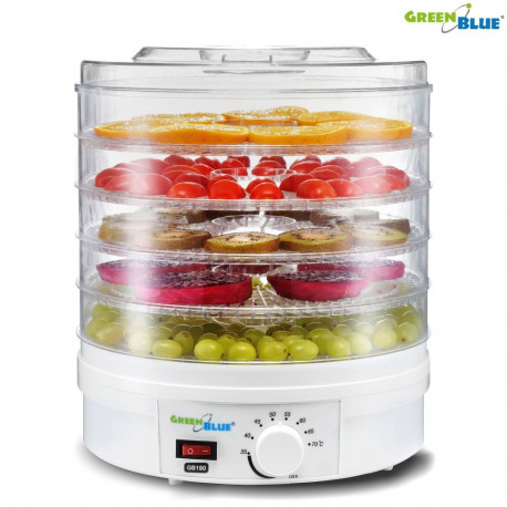 GreenBlue GB190 väga vaikne seenekuivati, köögiviljade ja puuviljade kuivati, võimsus 250W, kõrge sõ