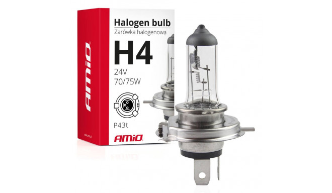 Żarówka halogenowa h4 24v 70/75w filtr uv (e8) amio-01267