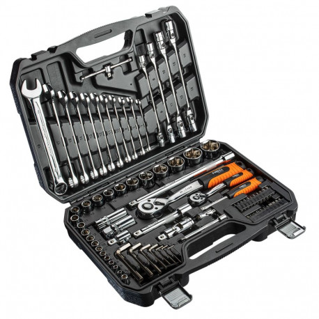 Padrunvõtmete komplekt 1/4", 1/2", 77 tk, CrV