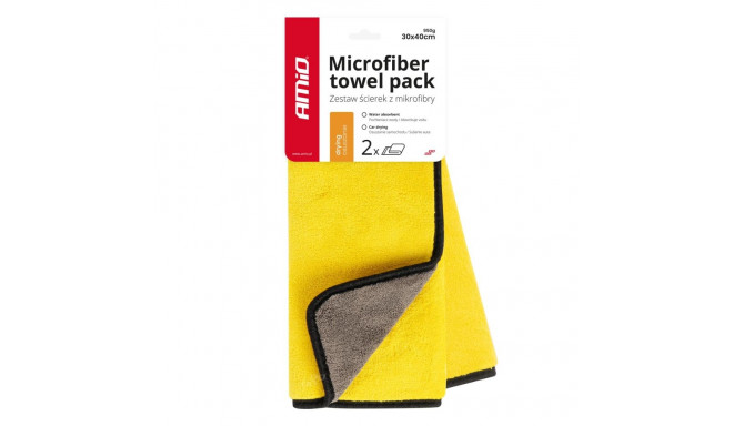 mikrokiud kuivatusrätik autole 30x40 cm 2 tk amio-03755