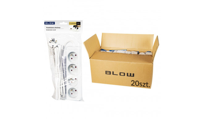 98-516# võrgupikendus pr-470p 4-pesaga maandusega 5m valge 3x1,5mm (20 tk.)