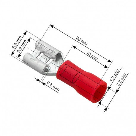isoleeritud lame emane kontakt 43-042# 5,2/0,5 100tk