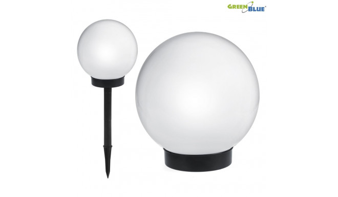 Solarna lampa wolnostojąca ogrodowa GreenBlue, kula 20x20x53cm, valge LED, GB123