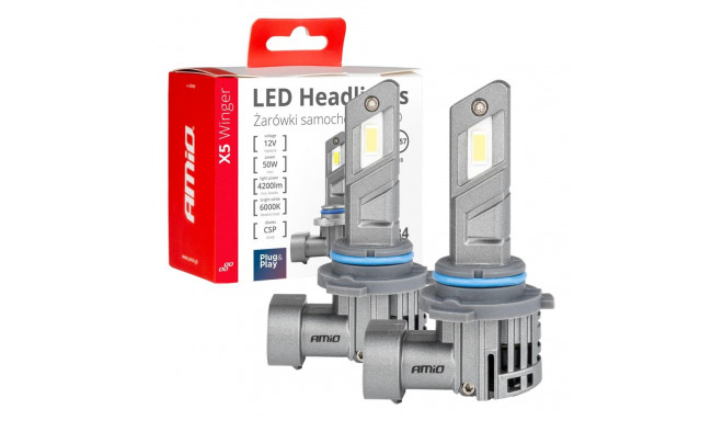 Żarówki samochodowe led seria x5 winger hb4 6000k canbus amio-03949