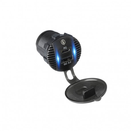 75-698# paigaldatav autolaadija usb+usb-c m18b