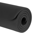 Mata gimnastyczna do ćwiczeń joga, pilates, fitness, 183x61cm, grubość 1.5cm, materiał NBR, czarna, 