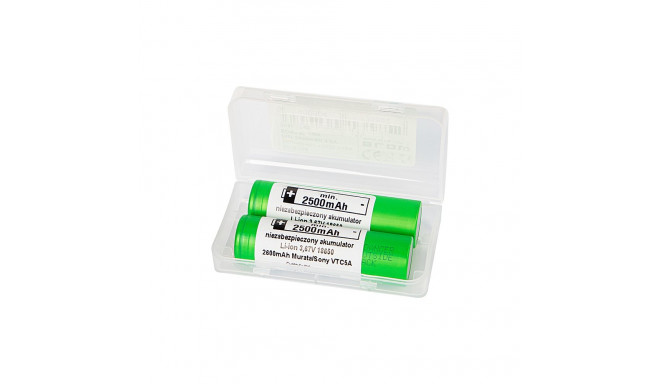 85-616# Aku 18650 li-ion 2tk 2600mAh 3,6V Sony/Murata (2 tk.)