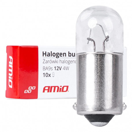 AMIO halogeenpirnid T4W 12V 4W BA9s 10tk AMIO-03370