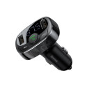 Transmiter fm do samochodu baseus 2x usb, bluetooth - czarny