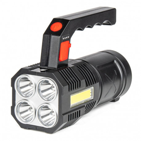 Akuga taskulamp 4 LED + COB 1200mAh amio-03273