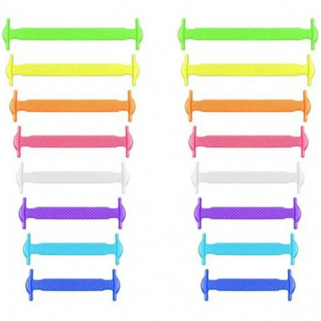 DA10B Sznurowadła silikonowe bez wiązania rainbow