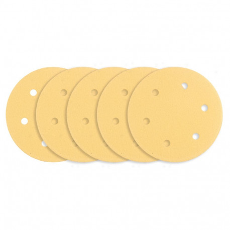 Papier ścierny na rzep 225 mm, K120, 5 szt., z 6 otworami do szlifierki 59G264, 59G265