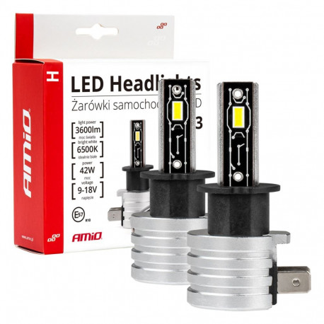 led-auto pirnid seria h-mini h3 6500k canbus amio-03330