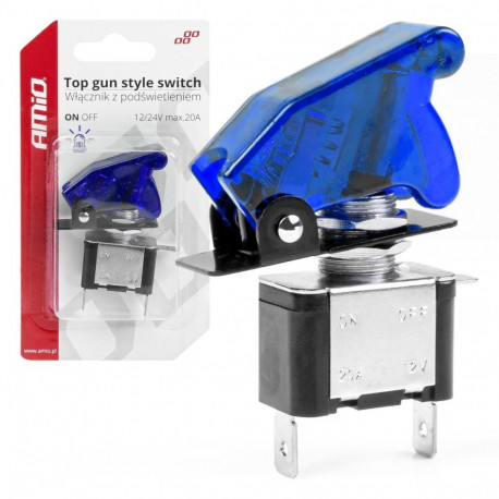 Włącznik przełącznik top gun podświetlenie niebieskie amio-03096