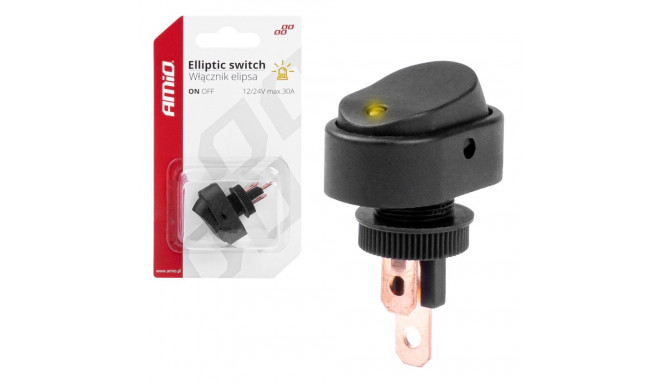 Włącznik przełącznik elipsa z podświetleniem 12v 24v amio-03088