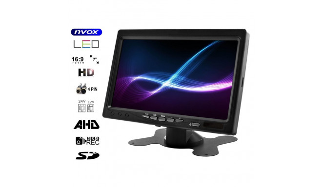 Nvox ahm612r-s kahe ekraaniga iseseisev auto LCD-monitor 7 tolli AHD/HD 4pin raamiga 12/24V komplekt