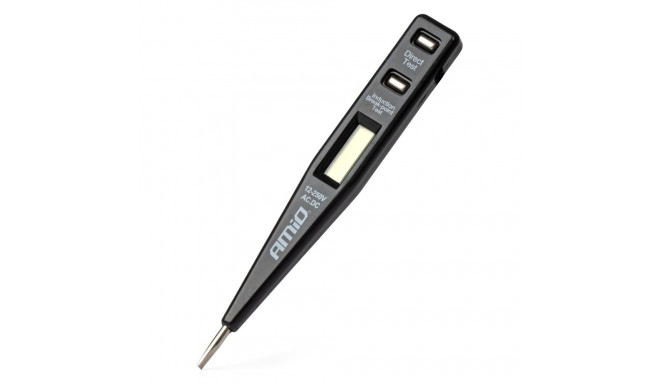 Tester próbnik napięcia 12-250v z wyświetlaczem lcd amio-03122