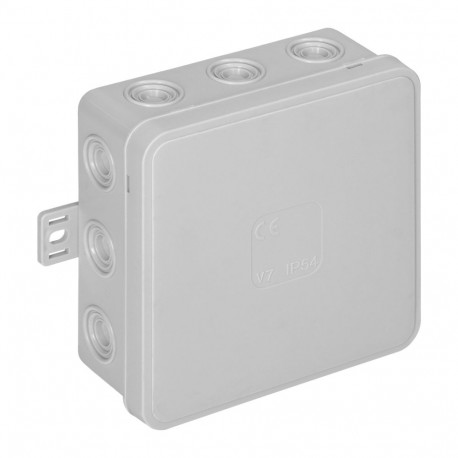 Puszka n/t CLICK, IP54, 12 przepustów, 100x100x41mm, szara