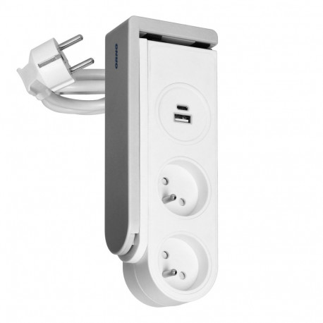 Lauapistikupesa USB-laadijaga ja vedruga kinnitusklambriga