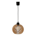 ANAFI 1P E27, lampa wisząca, max. 60W, czarna, drewno