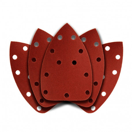 Papier ścierny na rzep delta 140 x 140 x 80 mm, K180, 5 szt., z otworami (5 tk.)