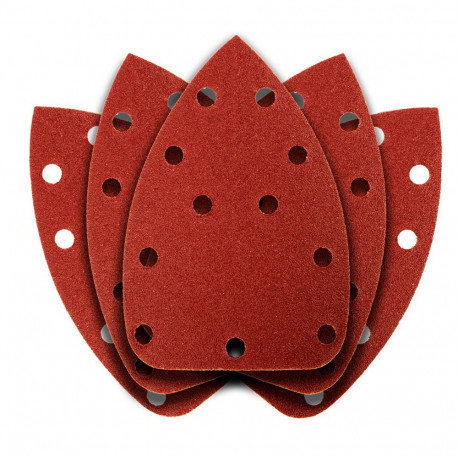 Papier ścierny na rzep delta 140 x 140 x 80 mm, K100, 5 szt., z otworami (5 tk.)