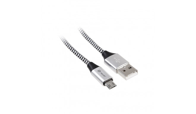 Kaabel TRACER USB 2.0 AM - micro 1,0m must-hõbedane