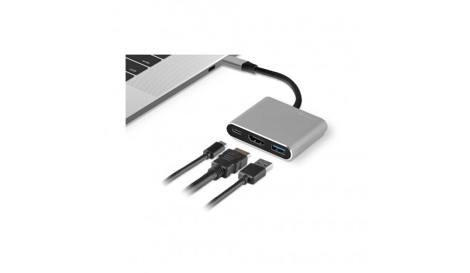 ADAPTER TRACER A-1, USB-C, HDMI 4K, USB 3.0, PDW 100W