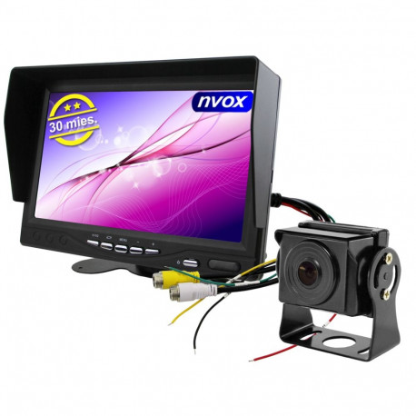 Autode lcd-monitor 7-tolline 4pin 12v 24v ja 1 kaamera