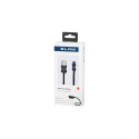 66-146# Przyłącze usb a - micro b 1,5m plecionka czarny blister