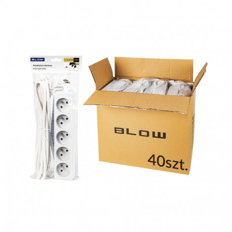 98-517# võrgupikendus pr-570p 5-pesaga maandusega 1,5m valge 3x1,5m (40 tk.)