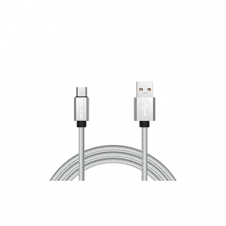 66-091# Przyłącze usb a - micro b 1,0m plecionka-srebrny