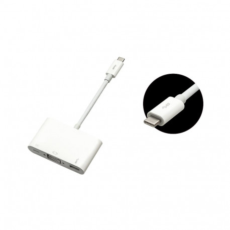 76-102# Adapter usb wtyk usb-c 3.1 - gniazdo vga +gniazdo micro usb zasilające 10cm