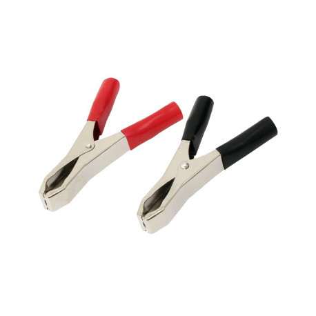 96-707# krokodillklamber 50a must/punane (20 tk.)