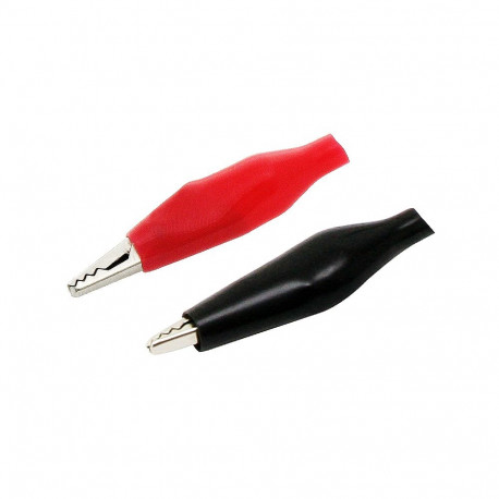 96-701# Krokodylki małe w izolacji 28mm czarny/czerwony komplet (50 tk.)