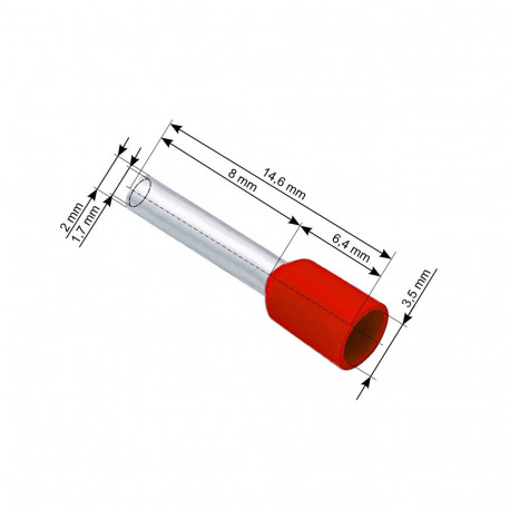 43-073# Konektor izolowany tulejka 1,5/8 czerwona 100szt.