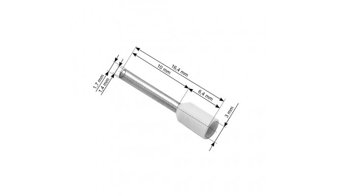 43-071# Konektor izolowany tulejka 1,0/10 biała