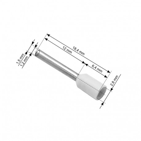43-067# Konektor izolowany tulejka 0,75/12 biała 100szt.