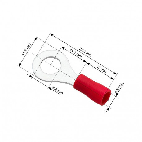 43-018# isoleeritud rõngaskonnektor kruvi 8,4 kaabel 4,3mm