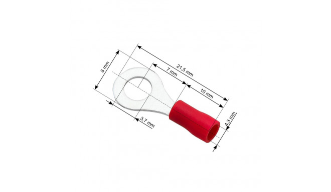 Isolatsiooniga rõngasklemm kruvile 3,7 mm kaablile 4,3 mm