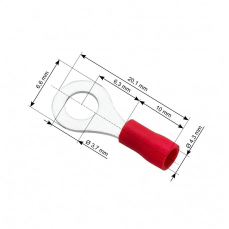Silmusklemm 43-011# isoleeritud 3,7mm 4,3mm 100tk