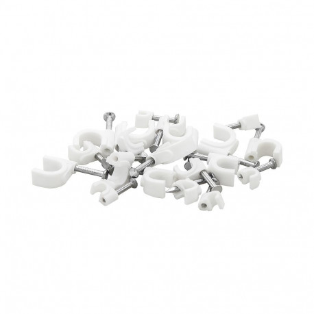 42-011# Uchwyt kabla 8mm biały okrągły 100szt.
