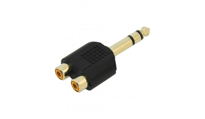 3302# 6,3mm pistik-2 RCA pesa jagaja kuldne (20 tk.)