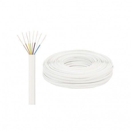 4121# Przewód telefoniczny płaski kp-8/100m biały