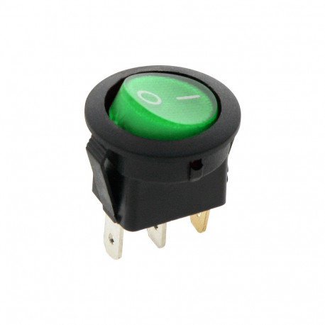 5508# valgustusega ümmargune lüliti 230V roheline (20 tk.)