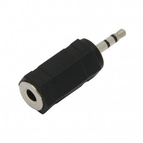 2207# stereo plastikust jack-adapter 2,5mm pistiku ja 3,5mm pesaga