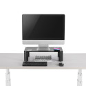 Podstawka stolik pod monitor Ergo Office, regulowana, z ładowarką bezprzewodową Qi, max 20kg, 17-32"