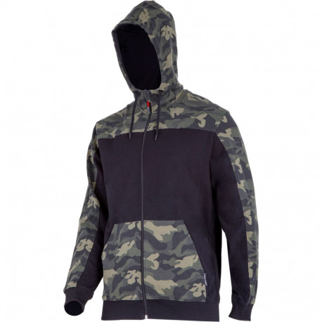 Bluza z kapturem i suwakiem moro ziel.-czar., "l", ce, lahti
