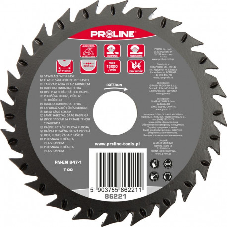 lame saeketas tarnikuga jämedad hambad 115mm proline